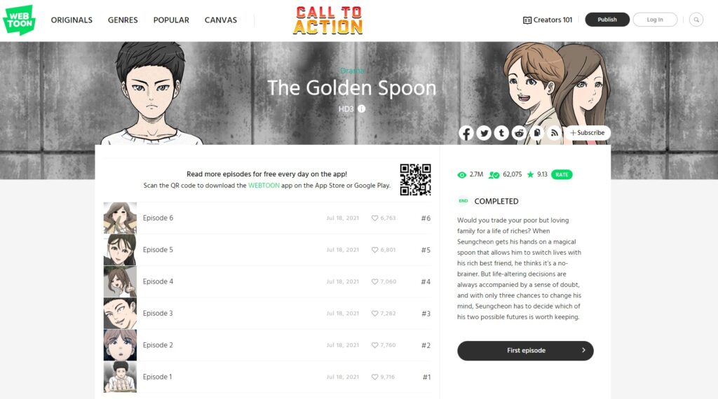 The Golden Spoon Webtoon