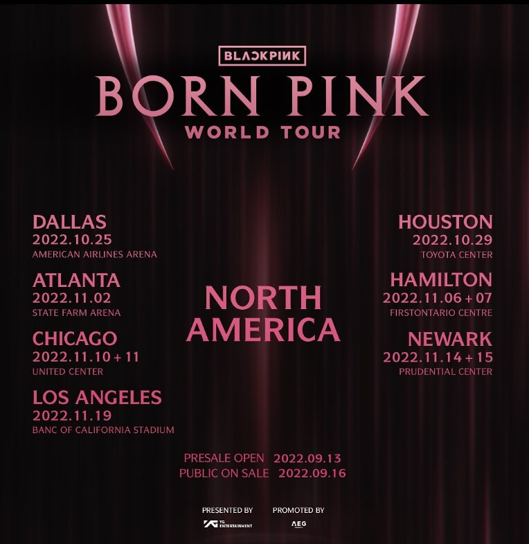 BLACKPINK Born Pink Worldtour Dates - North America