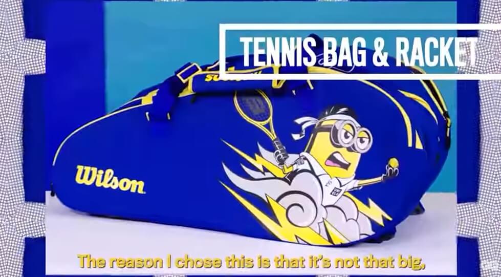 by GQ Youtube video- TENNIS Bag & Racket